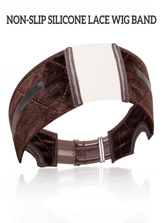 Cospack Wig Grip Band Women: Adjustable Silicone Non-Slip Wig Gripper with Middle Lace Part & Ear Cut Outs Secure Fit Breathable No-Headache for Wigs Chemo Cosplay Sports Daily Wear (Brown) - Image 2